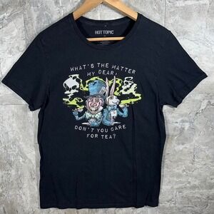 Hot Topic Alice in Wonderland poison Tea  black cotton tee Shirt Mens Sz M #goth